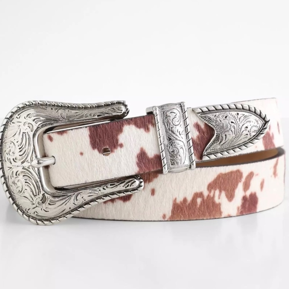 BKE Buckle NWT Faux Leather Cow Hide Belt Size Small